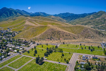 Aerial View of the rural Utah Town of Toole