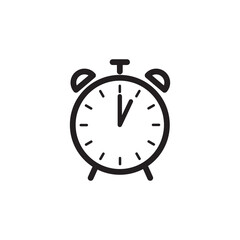 Alarm clock icon vector logo design template