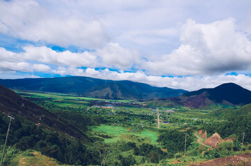 mountain landscape with clouds