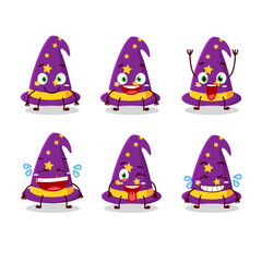 Cartoon character of wizard hat with smile expression