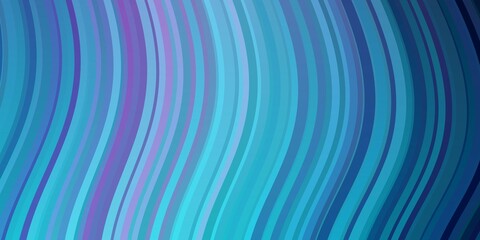 Light Pink, Blue vector background with lines. Colorful abstract illustration with gradient curves. Pattern for websites, landing pages.
