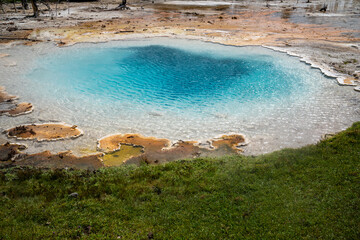 Liberty Spring, a hot spring geothermal pool in the Fountain Paint Pot trail area of Yellowstone National Park