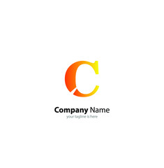 Obraz premium the simple elegant logo of letter C with white background