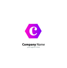 the simple elegant logo of letter C with white background