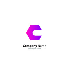 the simple elegant logo of letter C with white background