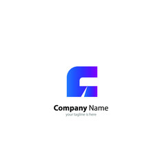 the simple elegant logo of letter C with white background