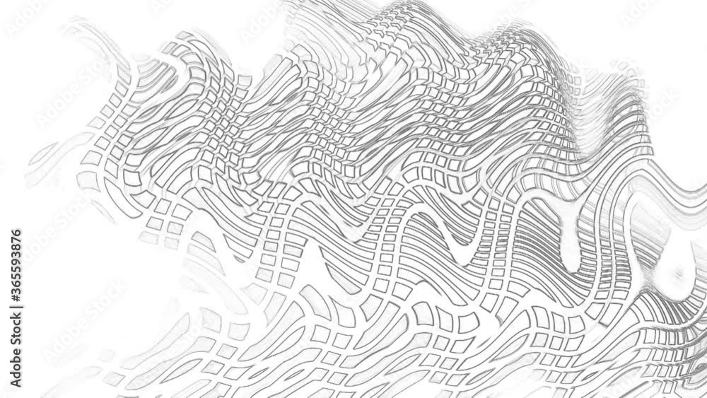 Poster gray abstraction of curved cells on a white background