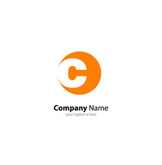 Obraz premium the simple elegant logo of letter C with white background