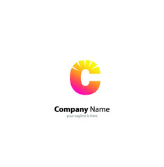 the simple elegant logo of letter C with white background