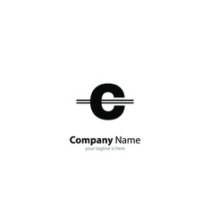 the simple elegant logo of letter C with white background