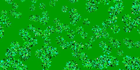 Light Blue, Green vector template with ice snowflakes.