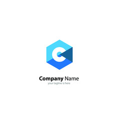 the simple elegant logo of letter C with white background
