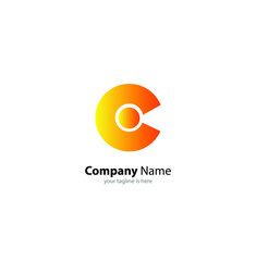the simple elegant logo of letter C with white background
