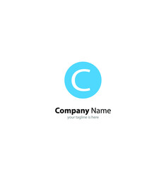 the simple elegant logo of letter C with white background