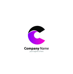 the simple elegant logo of letter C with white background