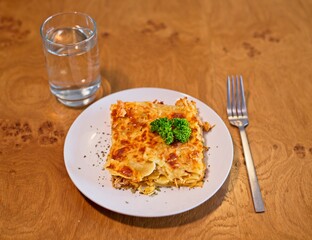 Homemade chicken and cheese Lasagna 
