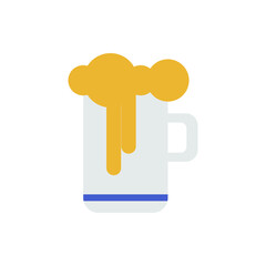 glass of beer icon vector illustration flat style. father's day icon set.