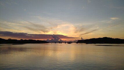 Fototapeta na wymiar Sunrise in the morning in Phuket tourist attractions