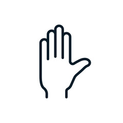 Hand outline icons. Vector illustration. Editable stroke. Isolated icon suitable for web, infographics, interface and apps.