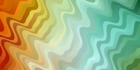 Light Green, Yellow vector template with curved lines. Gradient illustration in simple style with bows. Template for cellphones.