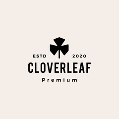 Naklejka premium clover leaf hipster vintage logo vector icon illustration