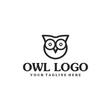 Owl logo vector design illustration 