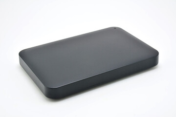Black portable hard disk drive