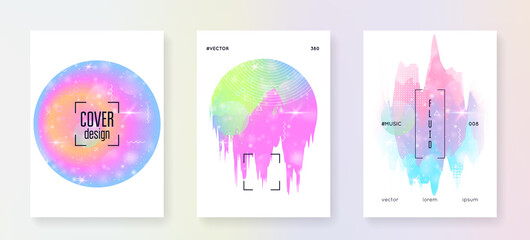 Holographic background. Princess gradient. Kawaii unicorn hologram.