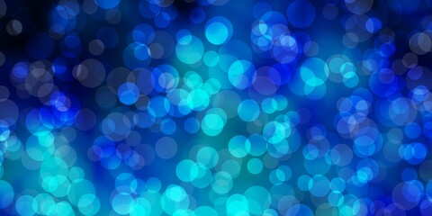 Light BLUE vector background with bubbles. Colorful illustration with gradient dots in nature style. Design for posters, banners.