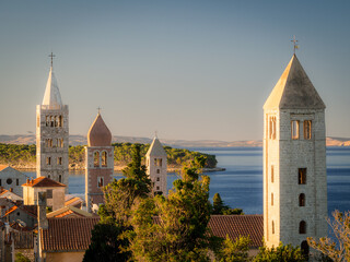 Classic view with belltowers of the churches of Rab croatia © Ewald Fröch