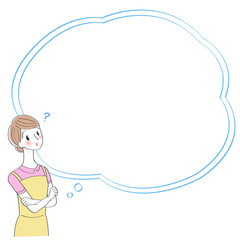 medical job woman and speech bubble