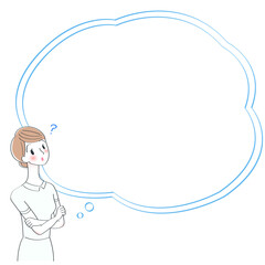 medical job woman and speech bubble