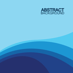 Blue wave vector abstract background flat design stock illustration
