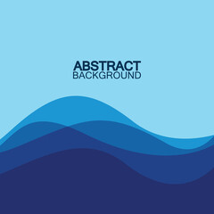 Blue wave vector abstract background flat design stock illustration