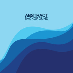 Blue wave vector abstract background flat design stock illustration