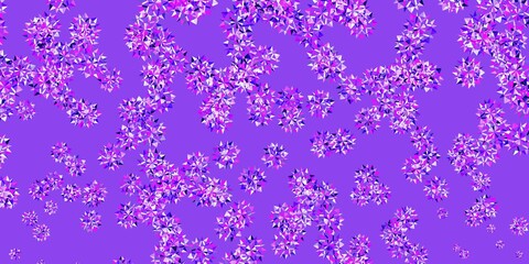 Obraz na płótnie Canvas Light purple, pink vector template with ice snowflakes.