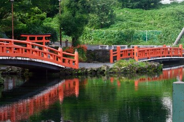 池に映る鳥居