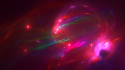 3D rendering abstract multicolor fractal light background