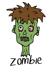 character for halloween terrible zombie in the form of a comb with a drop-eye