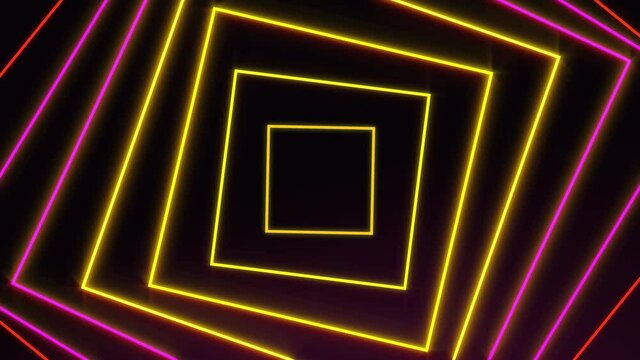 Abstract Digital Squares Geometric Neon light lines | motion Graphics video background
