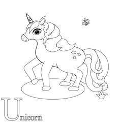 animal alphabet coloring book vector illustration	