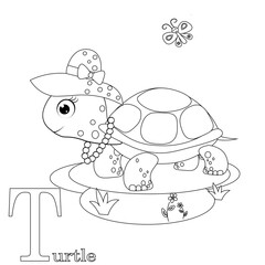 Fototapeta premium animal alphabet coloring book vector illustration 