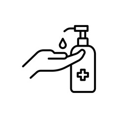 hand sanitizer icon vector, to clean germs, bacteria, and prevent transmission of the corona virus in the hands