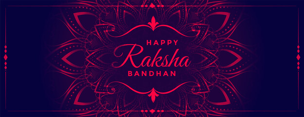 lovely raksha bandhan neon style decorative banner design