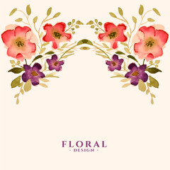 watercolor flower floral decoration template card design