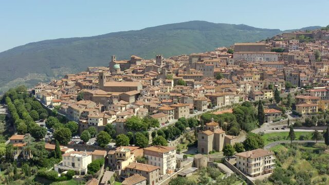 Aerial view of Cortona Tuscany Italy