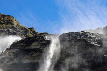 waterfall in  Queenstown, New Zealand