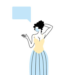 girl with bubble chat text