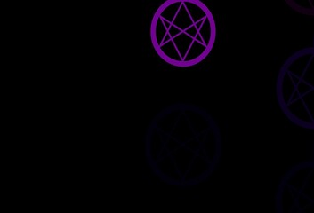 Dark Purple, Pink vector backdrop with mystery symbols.