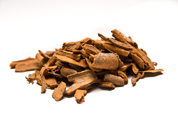 Crushed Cinnamon Spice on White Background